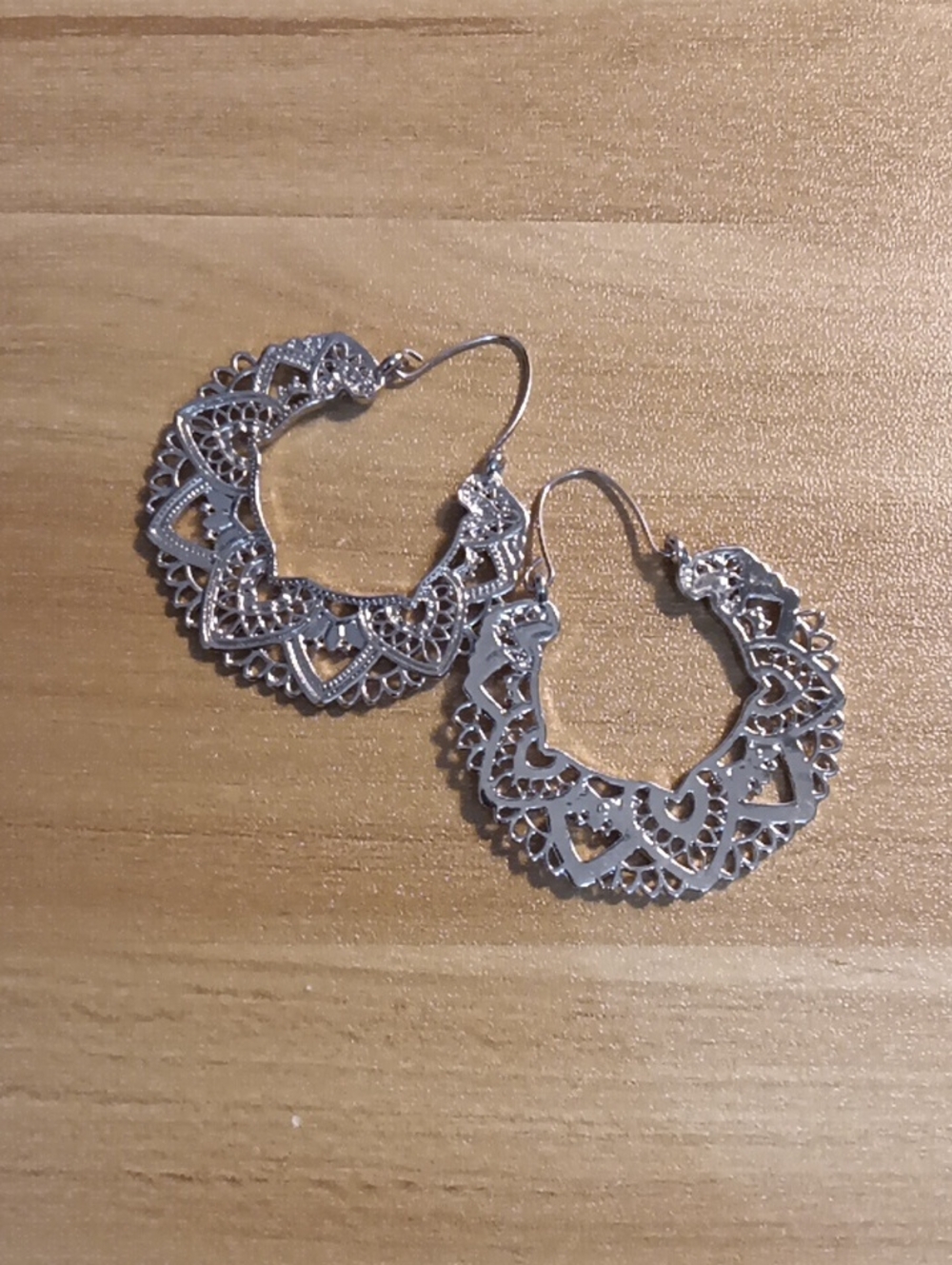 Delicate Silver Filigree Hoop Earrings - Women's Jewelry